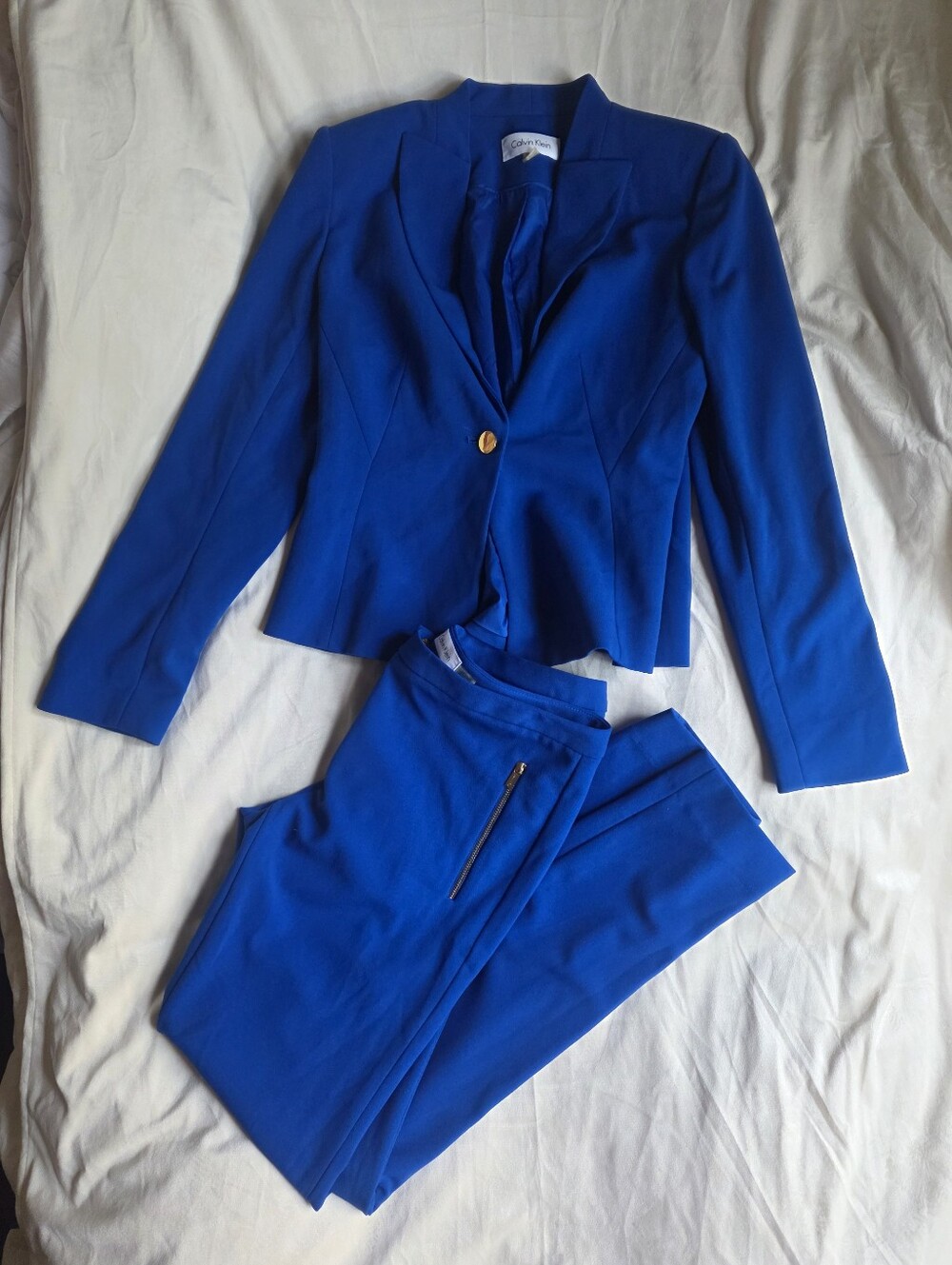 Calvin KLein Set Jacket + Skinny Pants Sz 4 Royal Blue Nwot